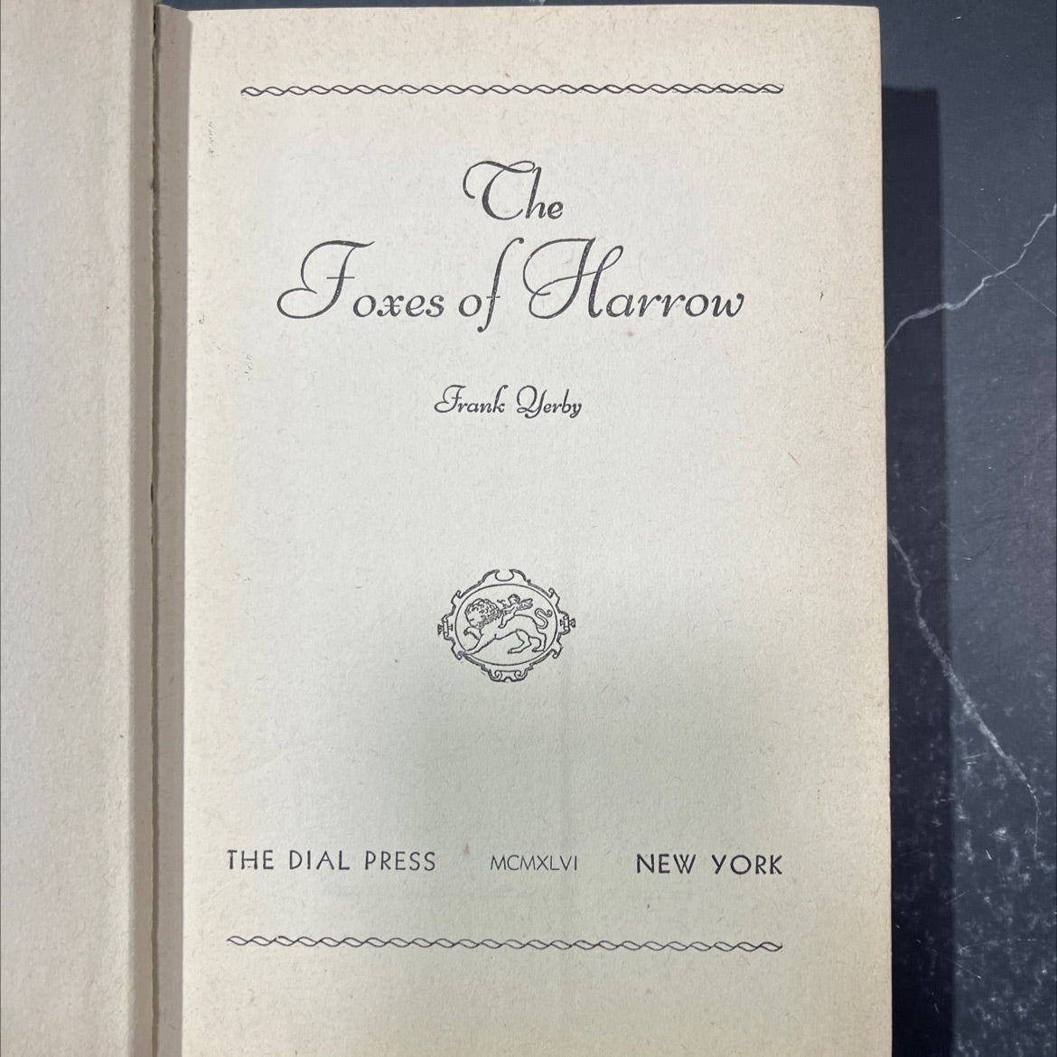 the foxes of harrow book, by Frank Yerby, 1946 Hardcover image 2