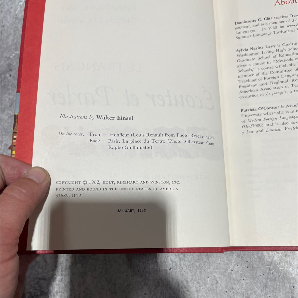 the french: listen and speak book, by dominique g. côté, sylvia narins levy, patricia o'connor, 1965 Hardcover image 3
