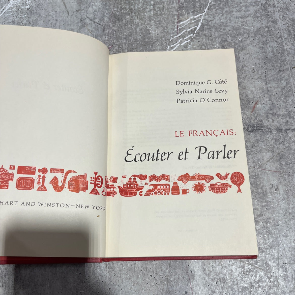 the french: listen and speak book, by dominique g. côté, sylvia narins levy, patricia o'connor, 1965 Hardcover image 2