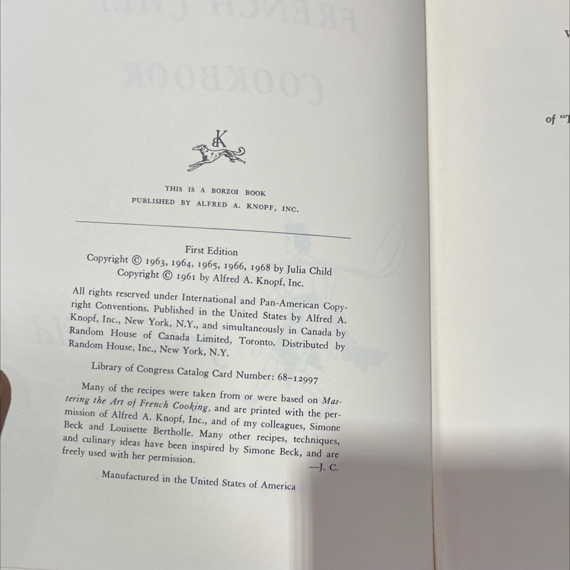the french chef cookbook book, by Julia Child, 1968 Hardcover image 3