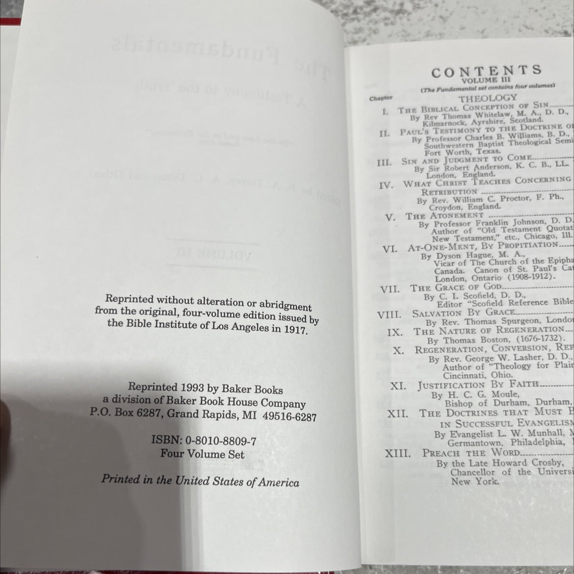 the fundamentals a testimony to the truth book, by R. A. Torrey, A. C. Dixon and Others, 1993 Hardcover image 3
