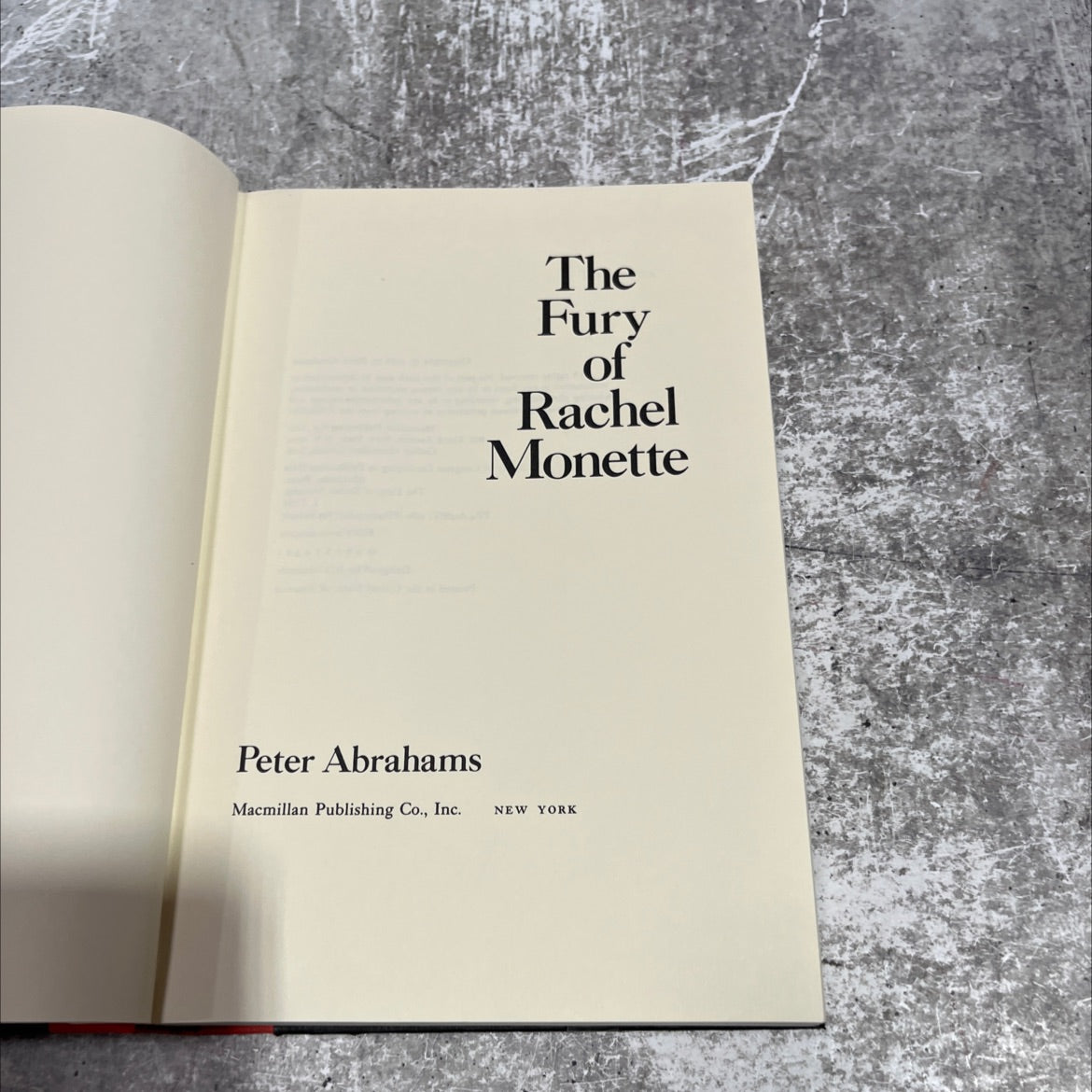 the fury of rachel monette book, by Peter Abrahams, 1980 Hardcover image 2
