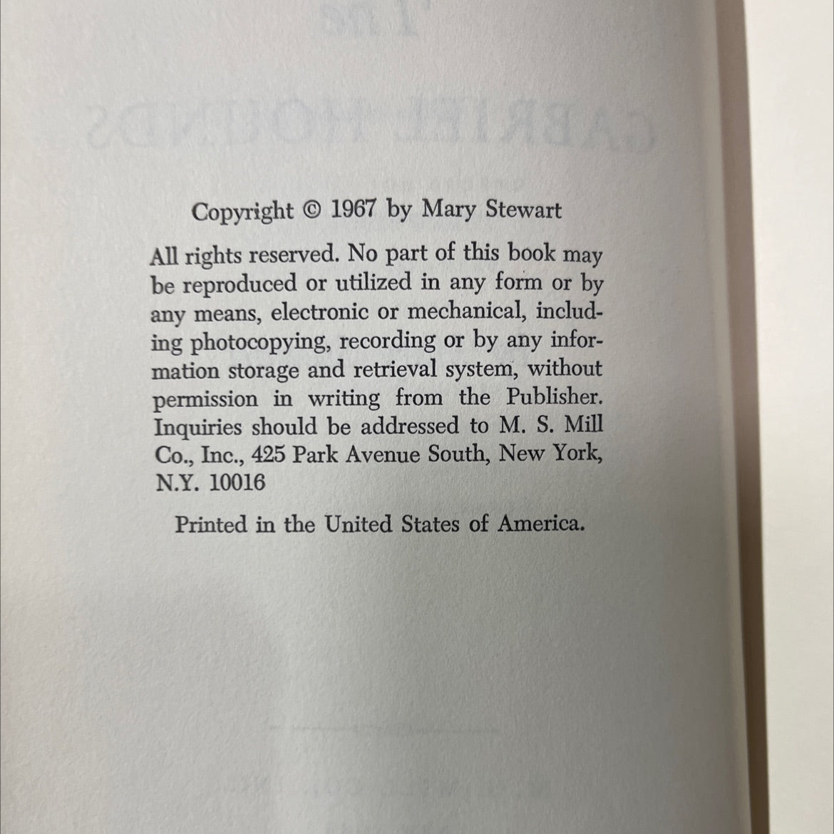 the gabriel hounds book, by Mary Stewart, 1967 Hardcover image 3