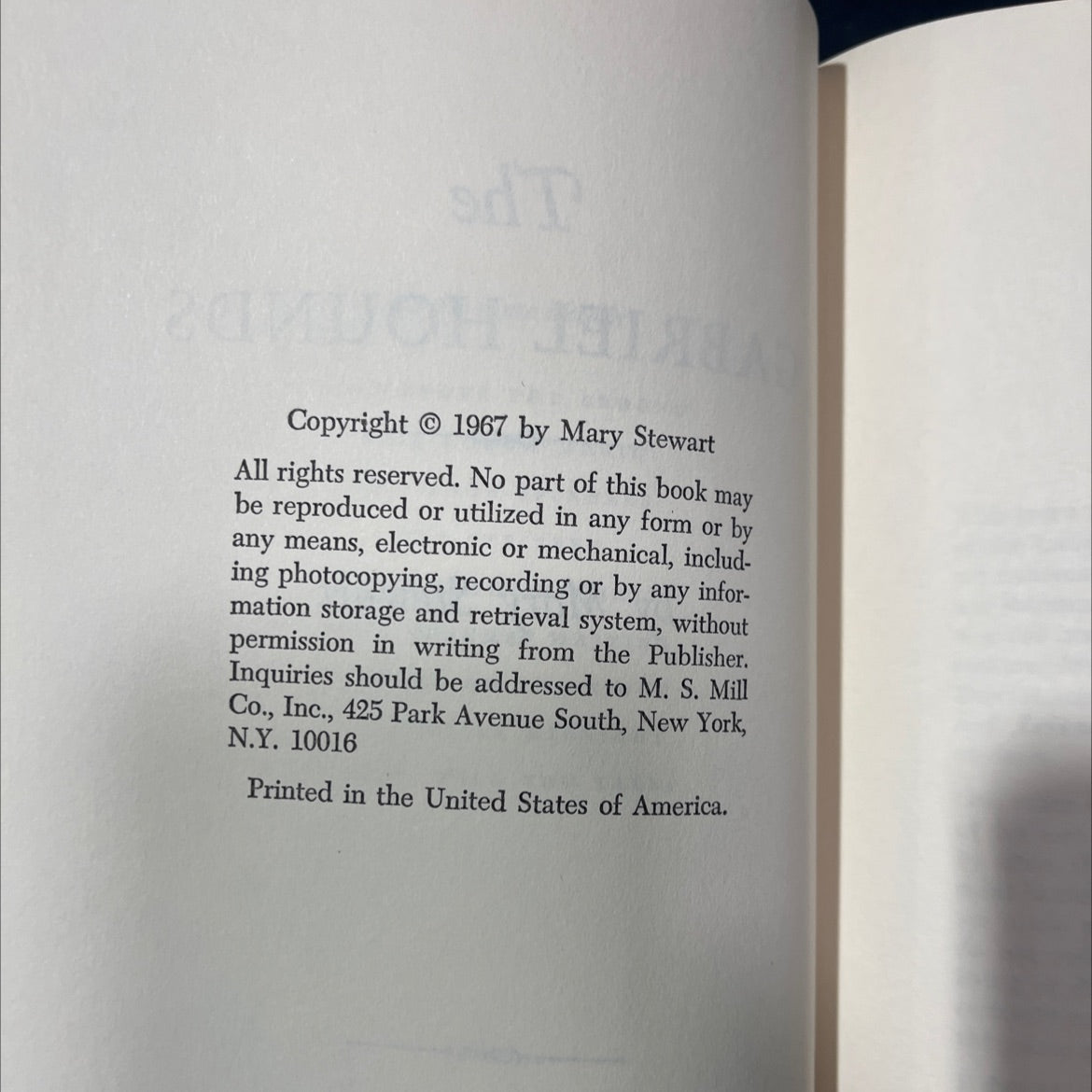 the gabriel hounds book, by Mary Stewart, 1967 Hardcover image 3