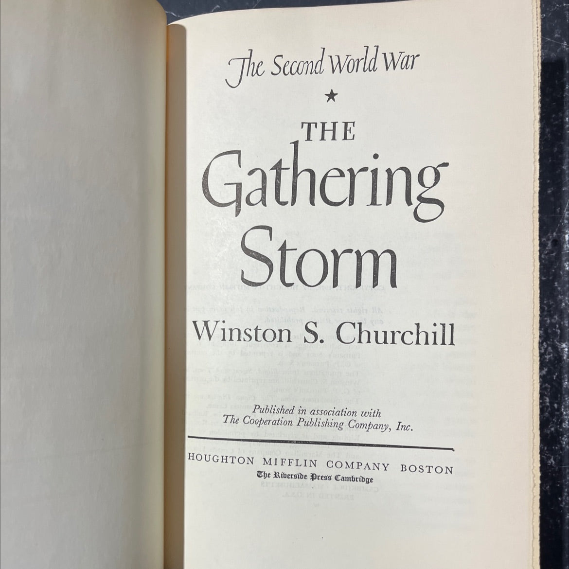 the gathering storm book, by winston s. churchill, 1948 Hardcover image 2