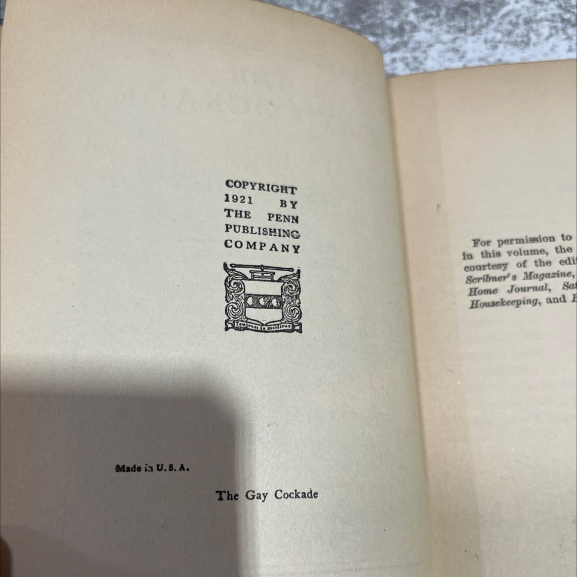 the gay cockade book, by temple bailey, 1921 Hardcover image 3