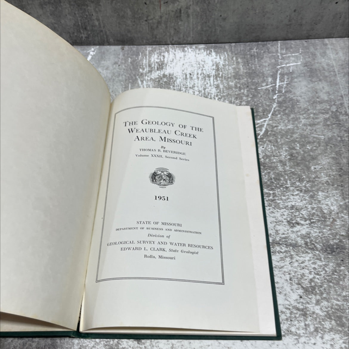 the geology of the weaubleau creek area, missouri book, by thomas r. beveridge, 1951 Hardcover image 2