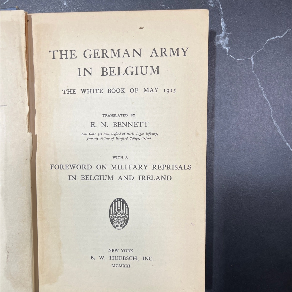 the german army in belgium book, by e. n. bennett, 1921 Hardcover image 2