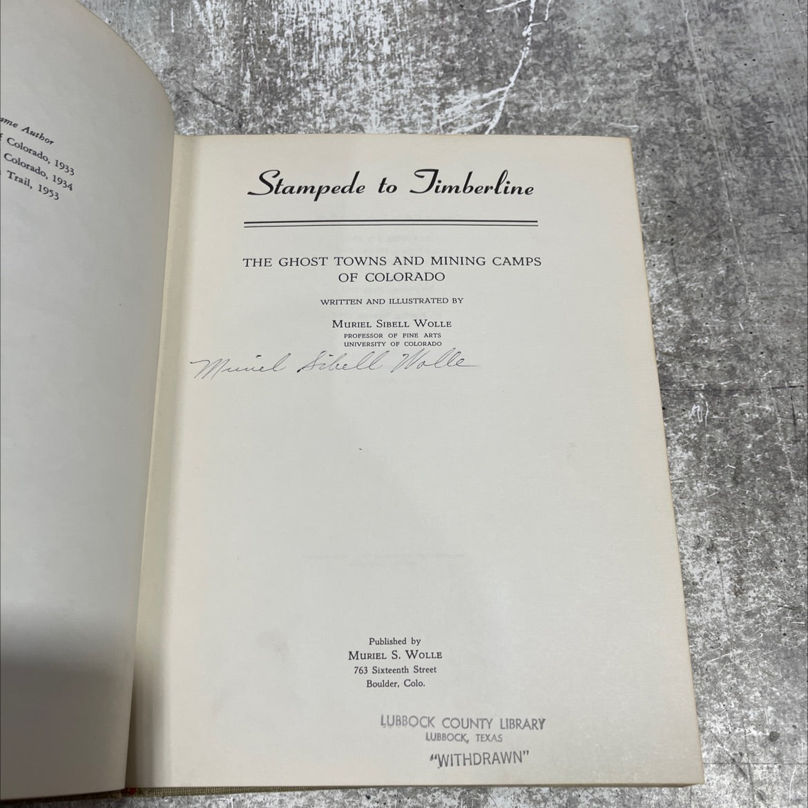 the ghost towns and mining camps of colorado book, by muriel sibell wolle, 1957 Hardcover image 2