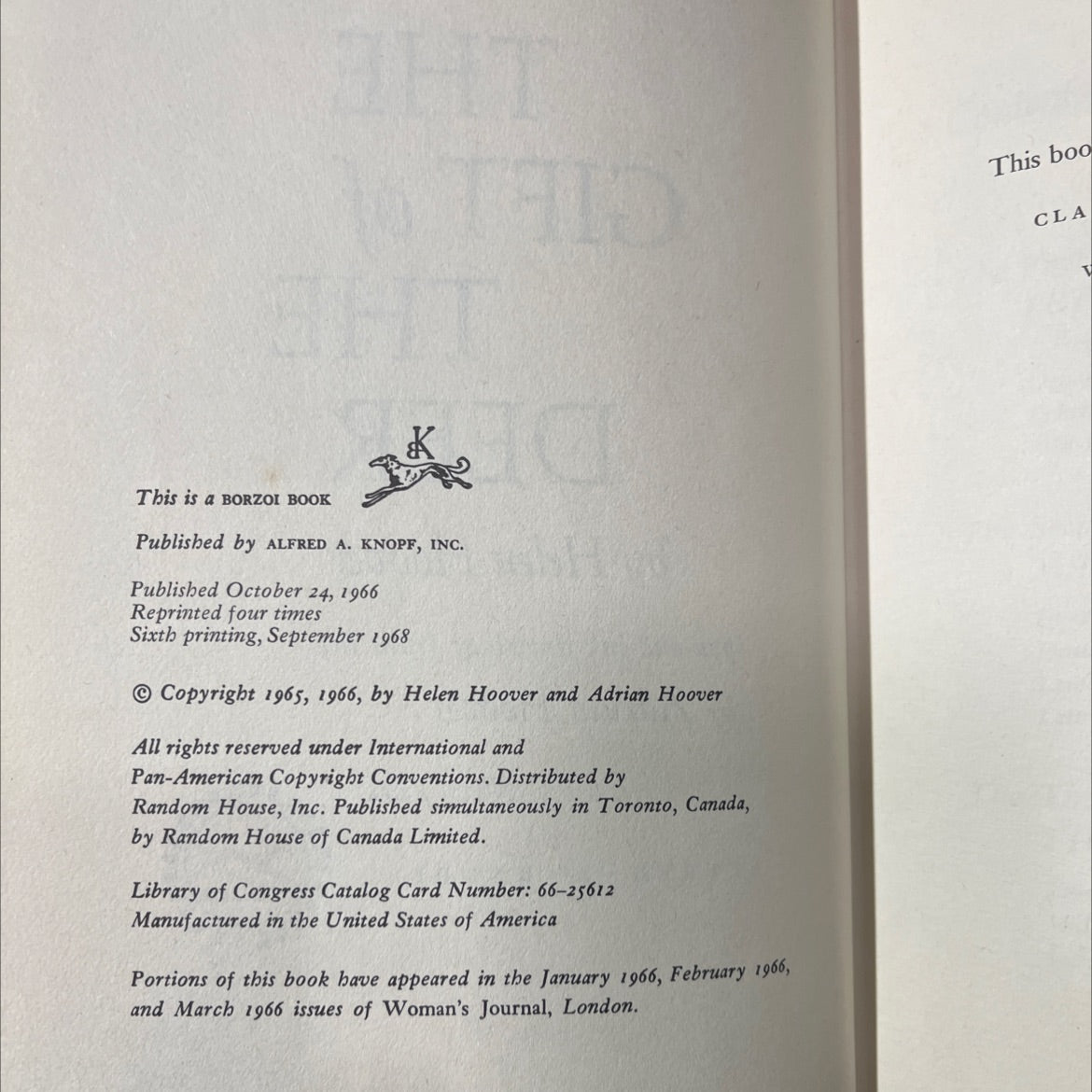 the gift of the deer book, by Helen Hoover, 1968 Hardcover image 3