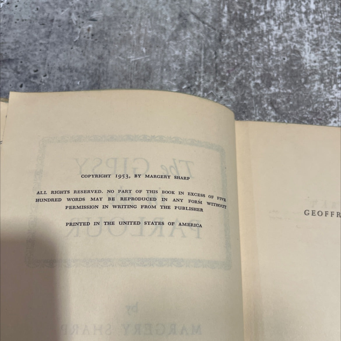 the gipsy in the parlour book, by margery sharp, 1953 Hardcover image 3