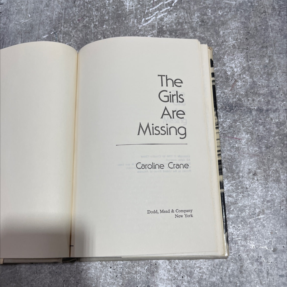 the girls are missing book, by Caroline Crane, 1980 Hardcover image 2