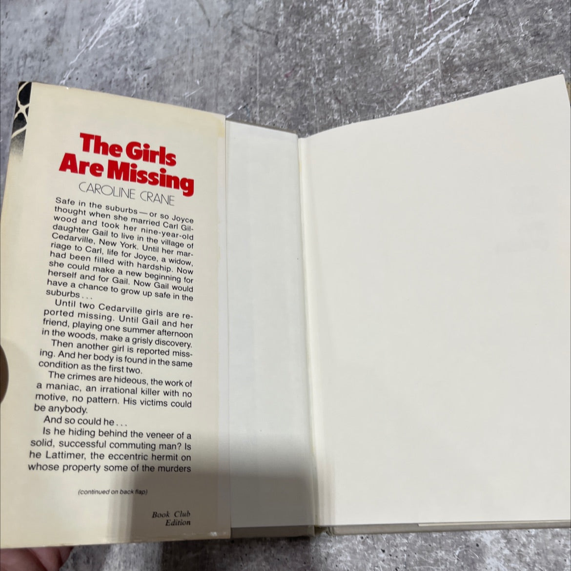the girls are missing book, by Caroline Crane, 1980 Hardcover image 4