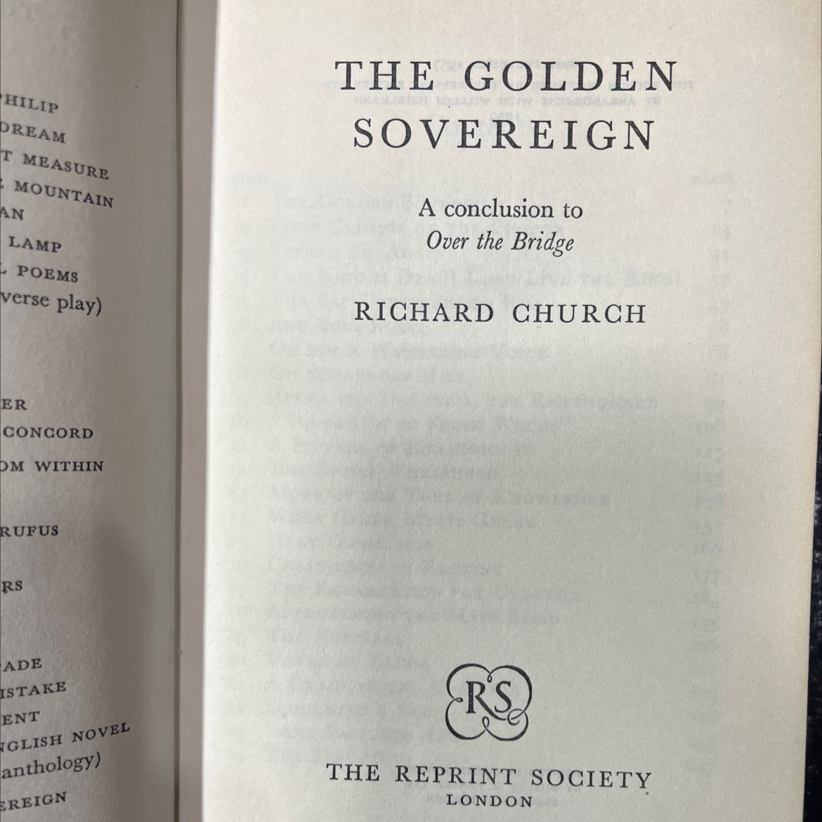 the golden sovereign book, by richard church, 1959 Hardcover image 2