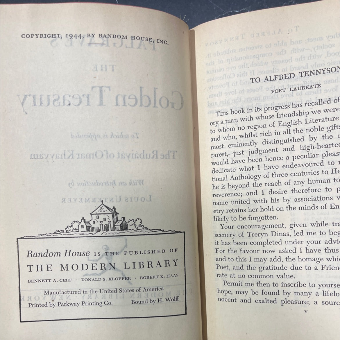 the golden treasury book, by louis untermeyer, 1944 Hardcover image 3