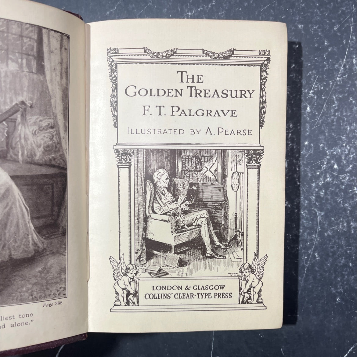 the golden treasury book, by f. t. palgrave, 1970 Leather image 2