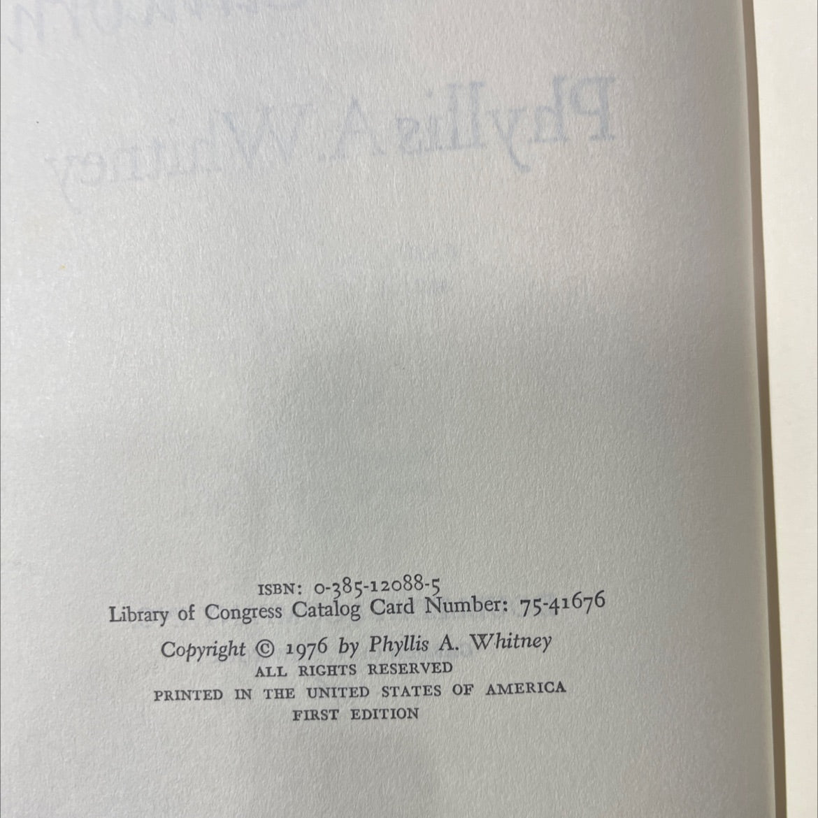 the golden unicorn book, by Phyllis A. Whitney, 1976 Hardcover image 3