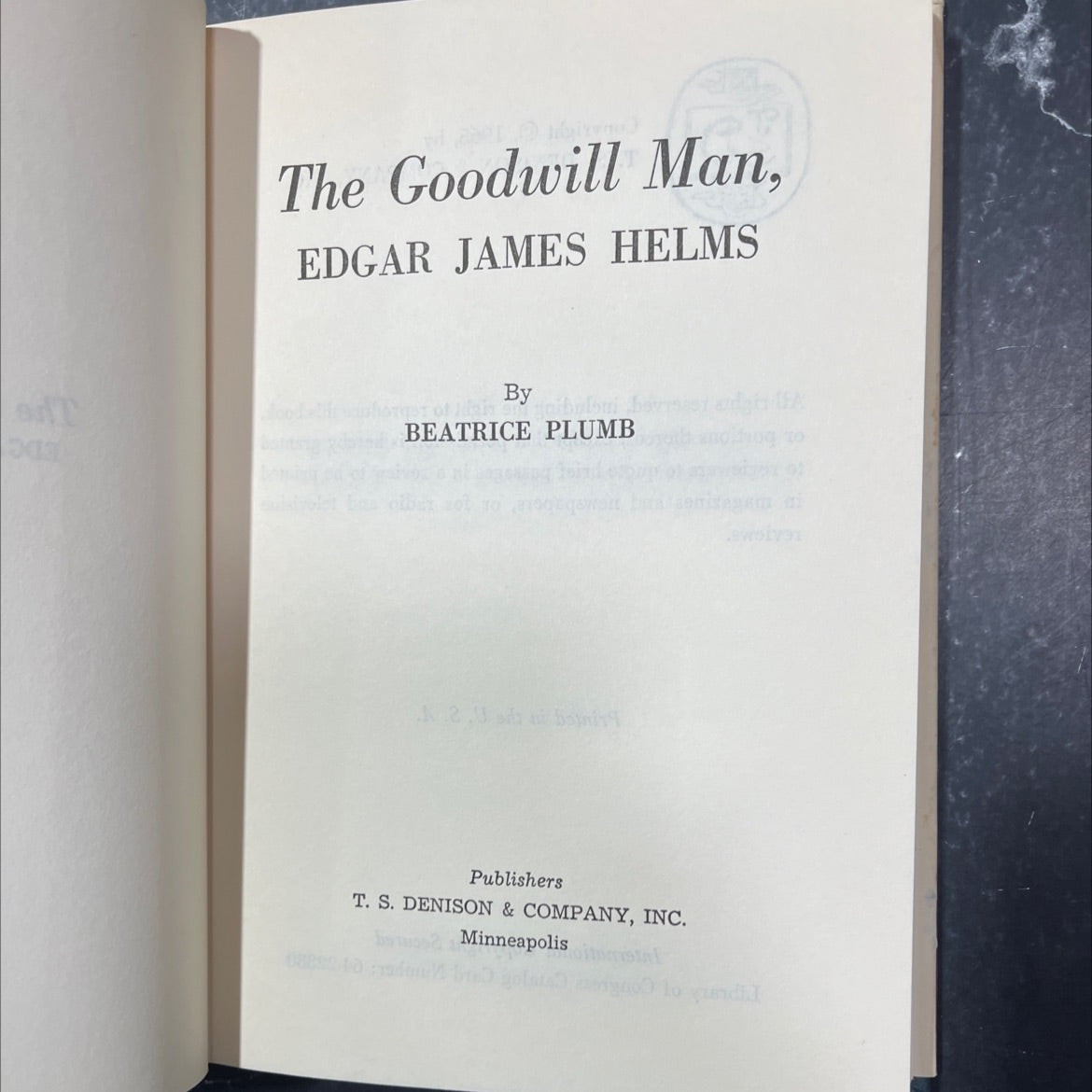 the goodwill man book, by edgar james helms, 1965 Hardcover image 2