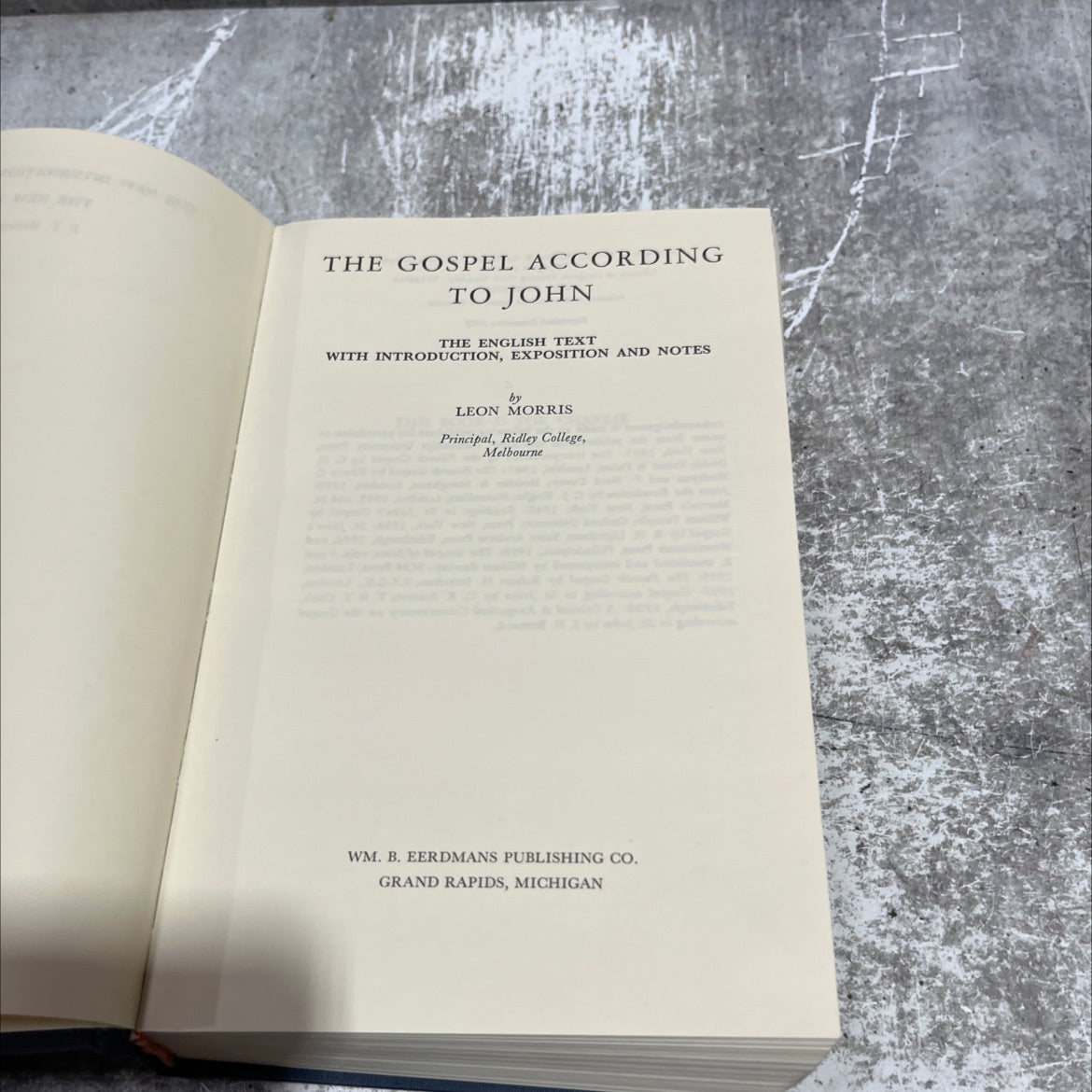the gospel according to john the english text with introduction, exposition and notes book, by leon morris, 1992 image 2