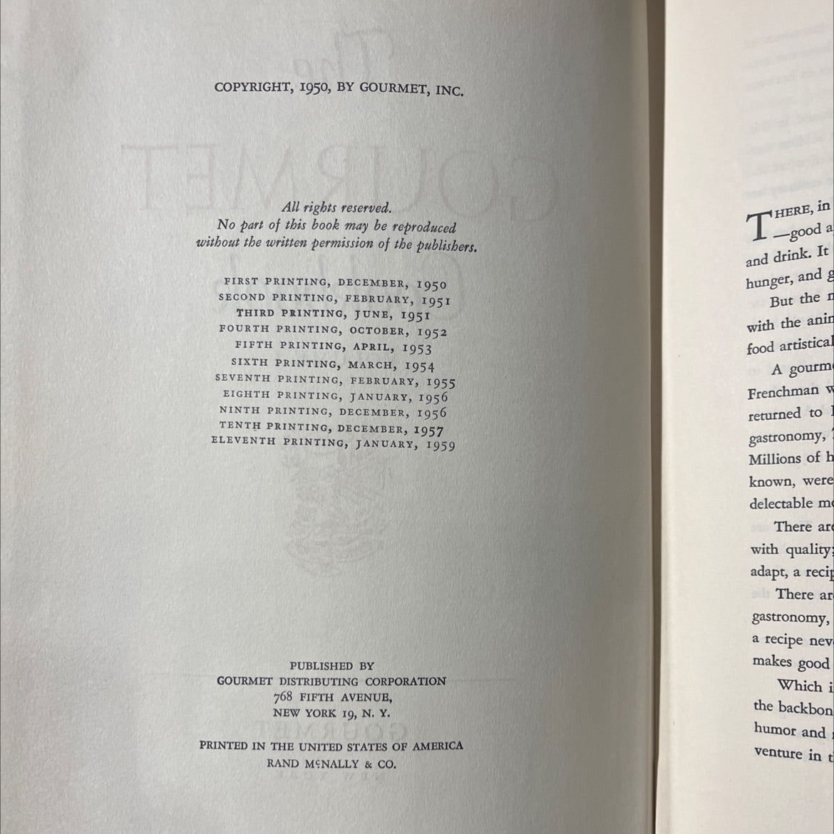 the gourmet cookbook volume i gourmet new york book, by unknown, 1959 Hardcover image 3