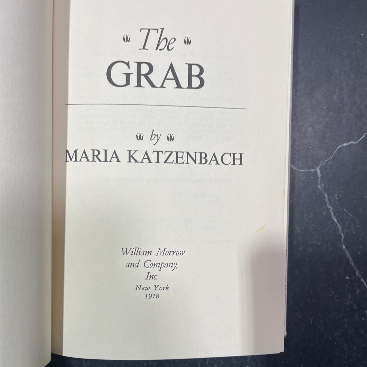 the grab book, by maria katzenbach, 1978 Hardcover image 2