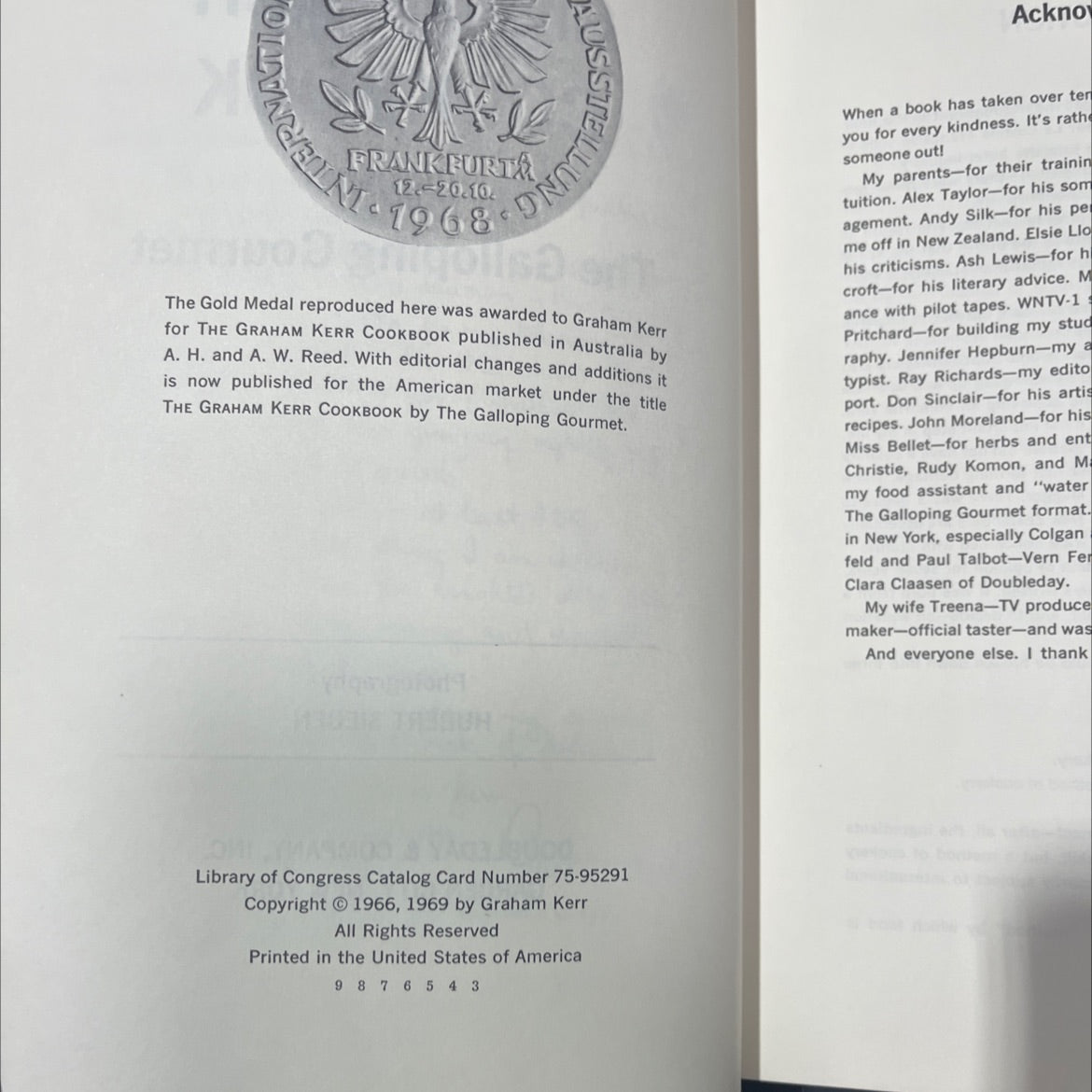 the graham kerr cookbook book, by graham kerr, 1969 Hardcover image 3
