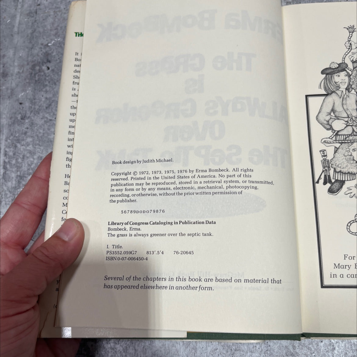 the grass is always greener over the septic tank book, by Erma Bombeck, 1976 Hardcover image 3