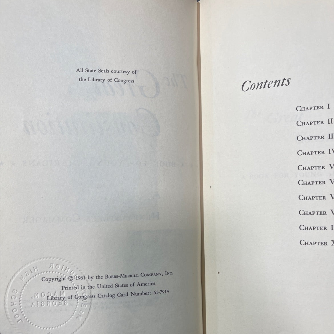 the great constitution a book for young americans book, by henry steele commager, 1961 Hardcover image 3