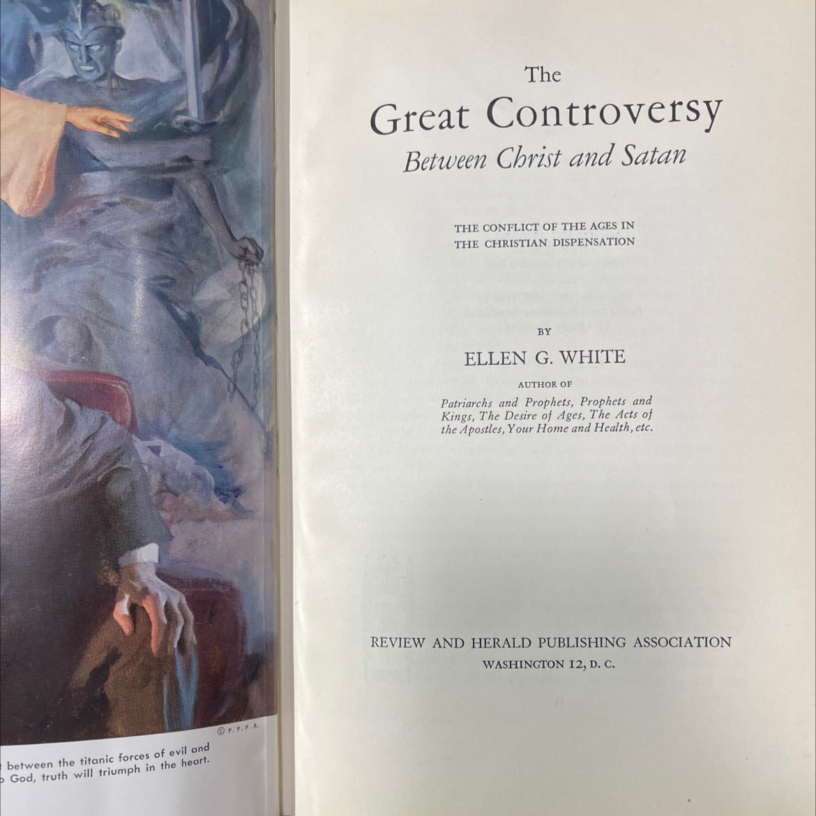 the great controversy between christ and satan book, by ellen g. white, 1950 Hardcover image 2