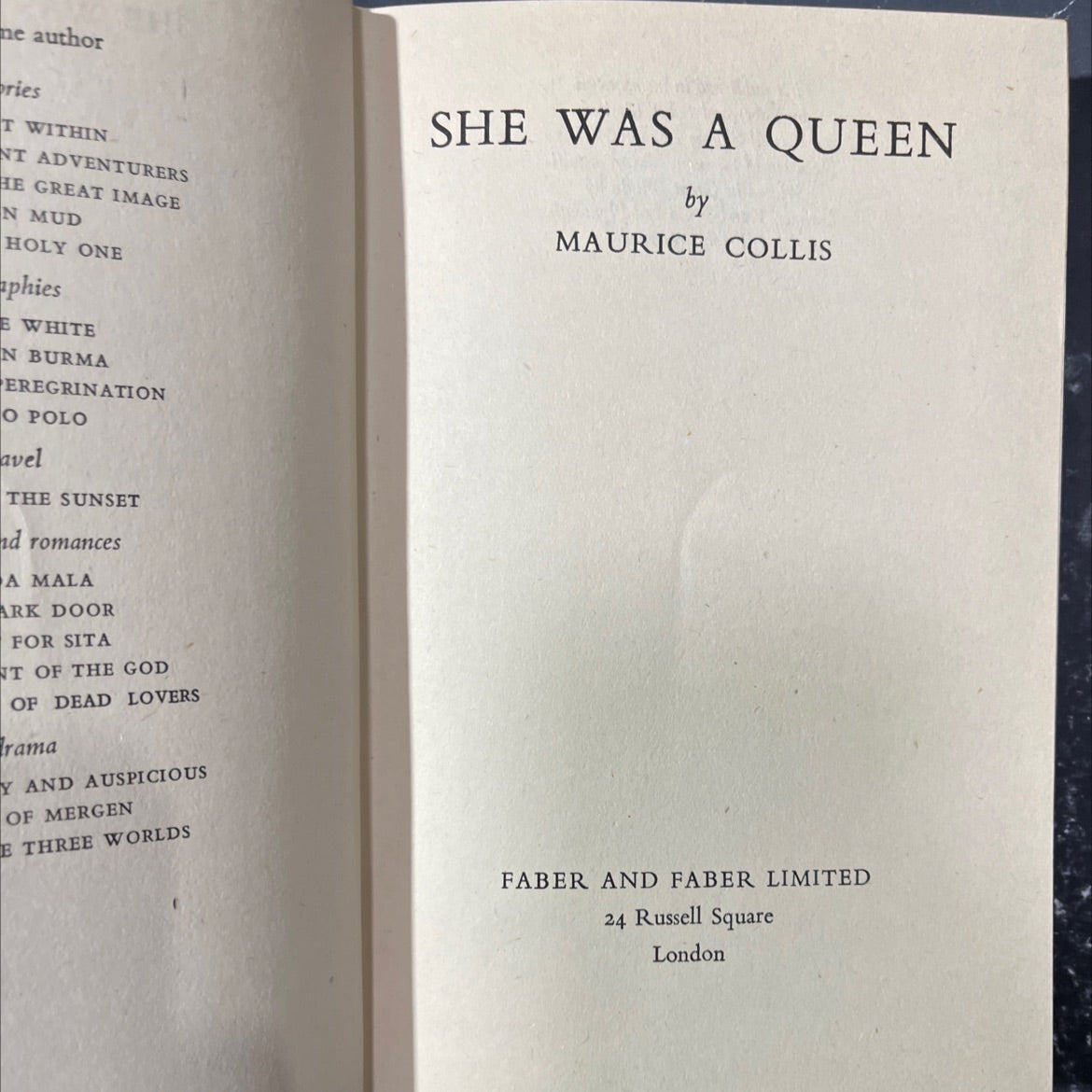 the great image in mud book, by maurice collis, 1952 Hardcover image 2