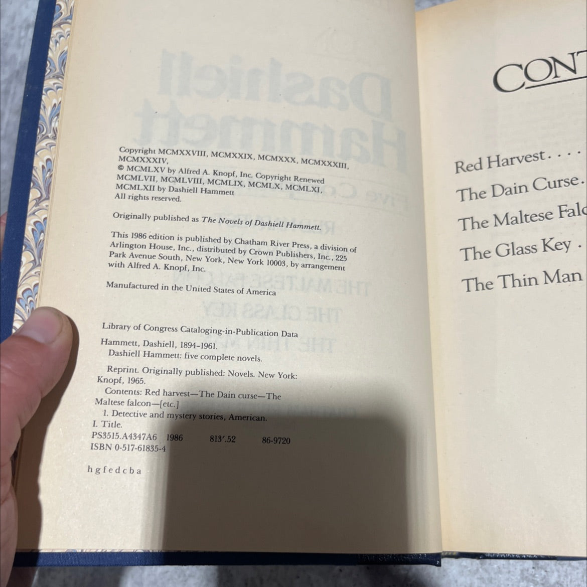 the great masters library dashiell hammett five complete novels book, by dashiell hammett, 1986 Hardcover image 3
