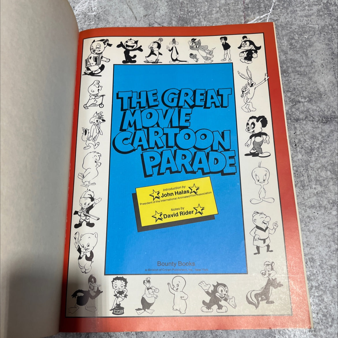 the great movie cartoon parade book, by John Halas, David Rider, 1976 Paperback image 2