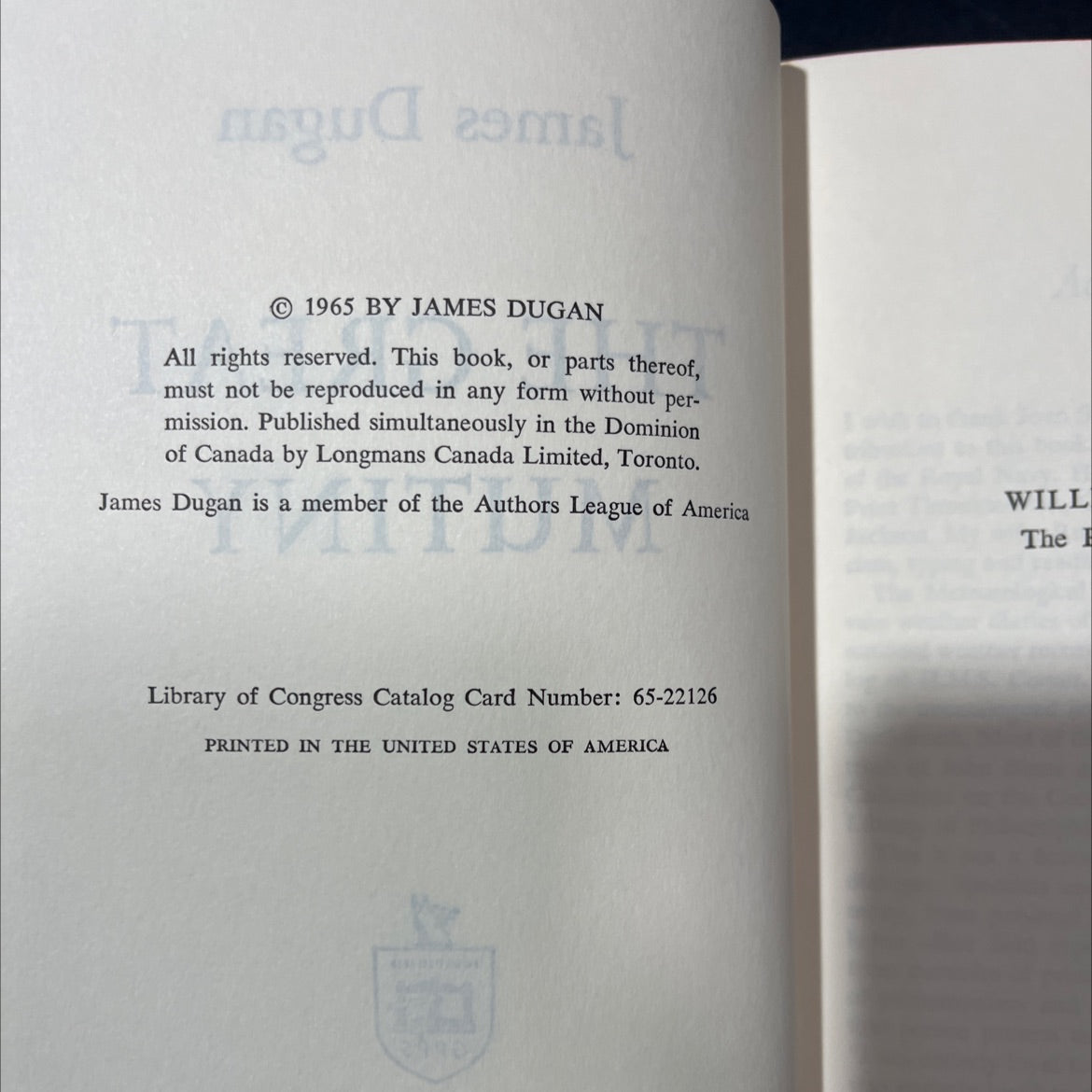 the great mutiny book, by james dugan, 1965 Hardcover image 3