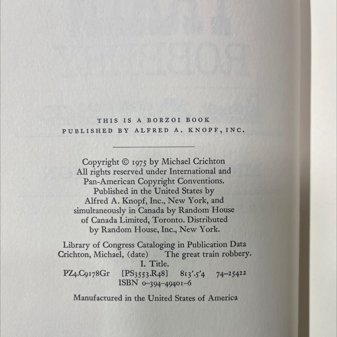 the great train robbery book, by michael crichton, 1975 Hardcover image 3