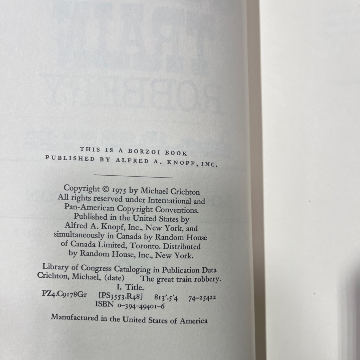 the great train robbery book, by michael crichton, 1975 Hardcover image 3