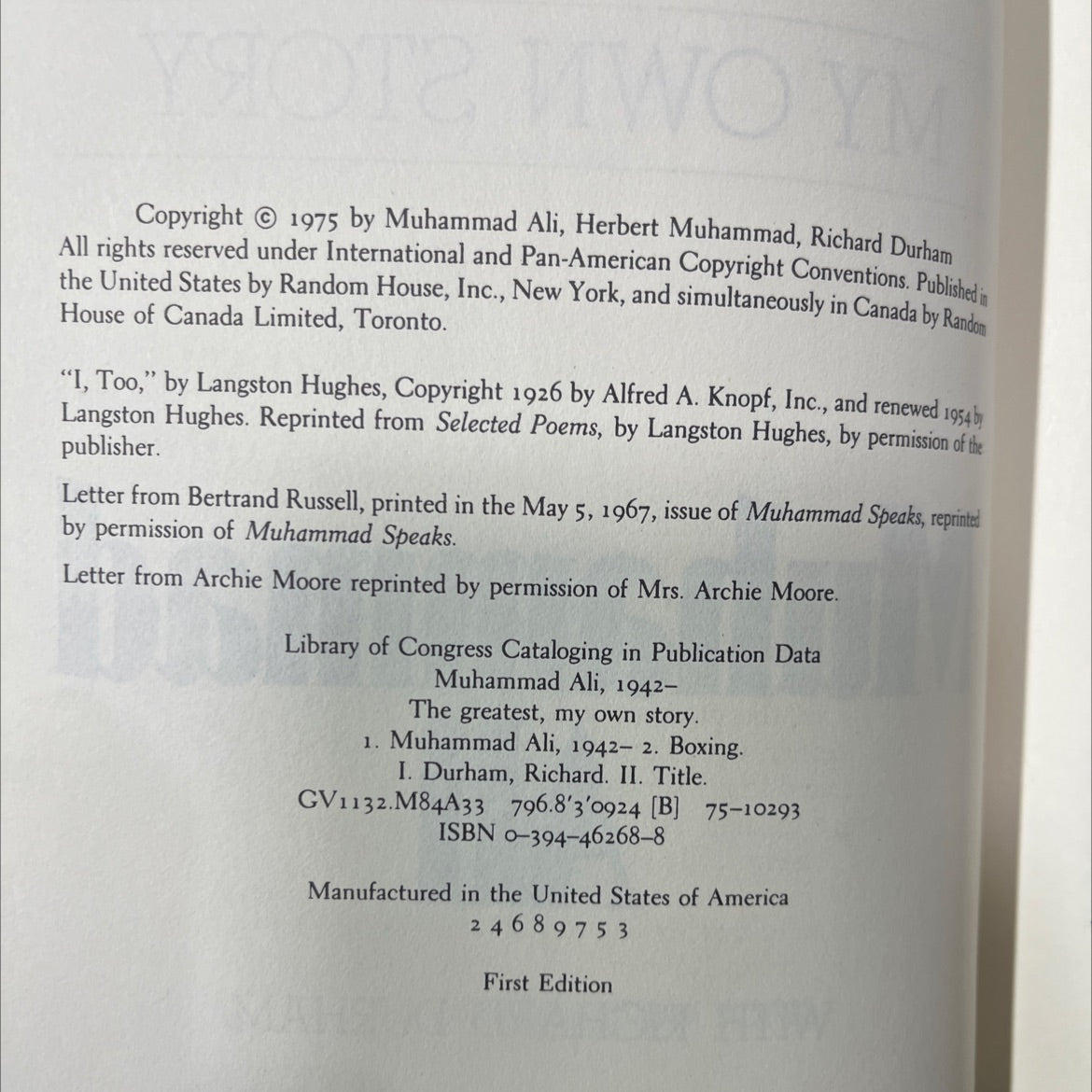 the greatest, my own story book, by Muhammad Ali, 1975 Hardcover image 3