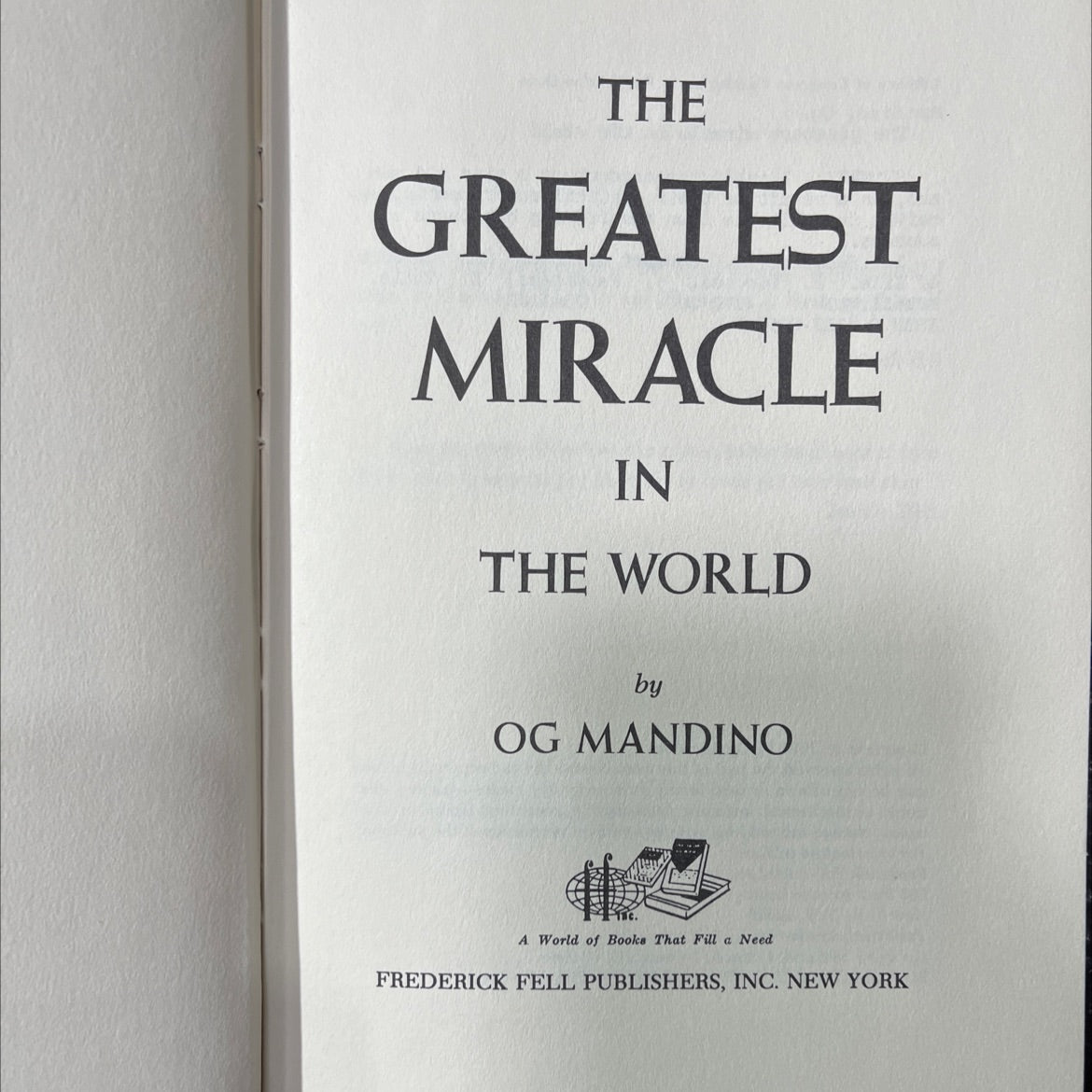 the greatest miracle in the world book, by og mandino, 1975 Hardcover image 2