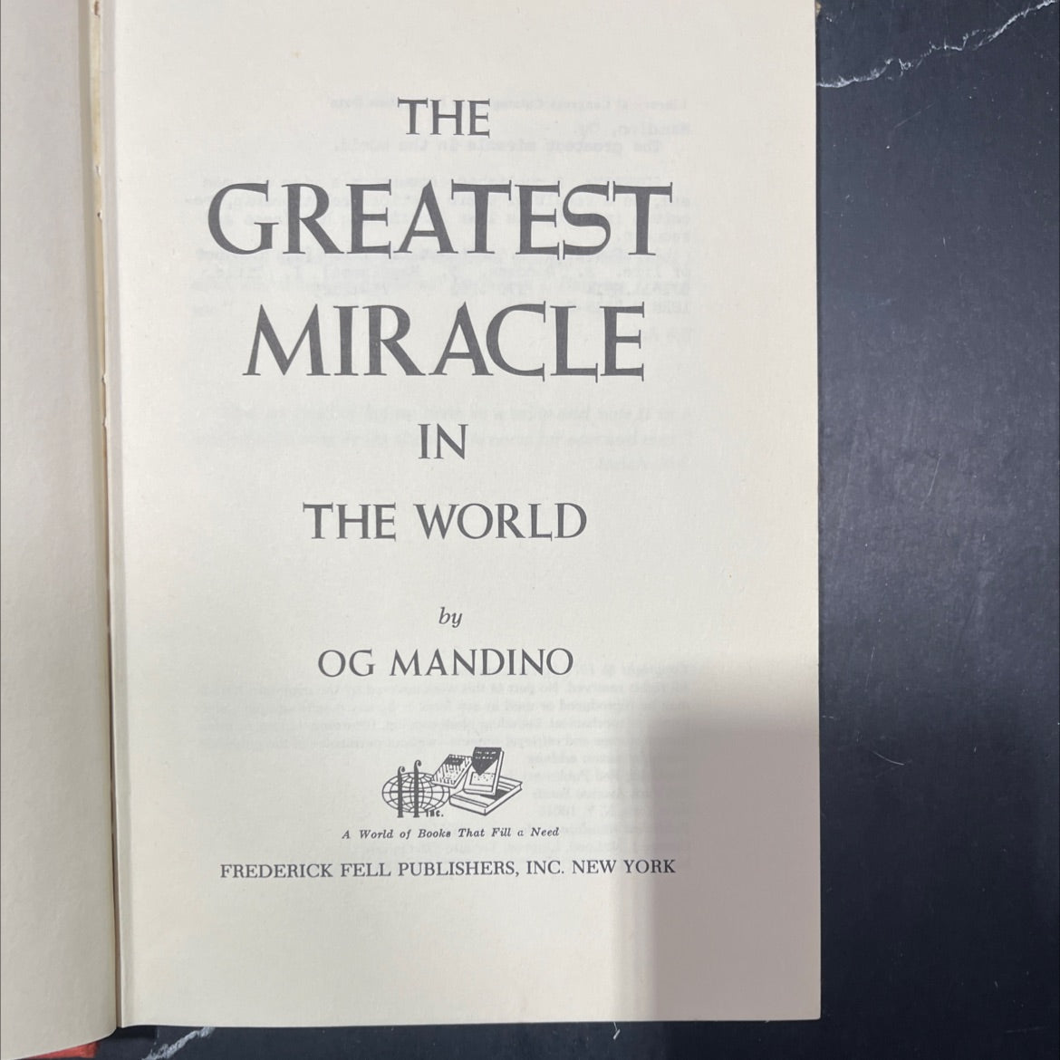 the greatest miracle in the world book, by og mandino, 1975 Hardcover image 2