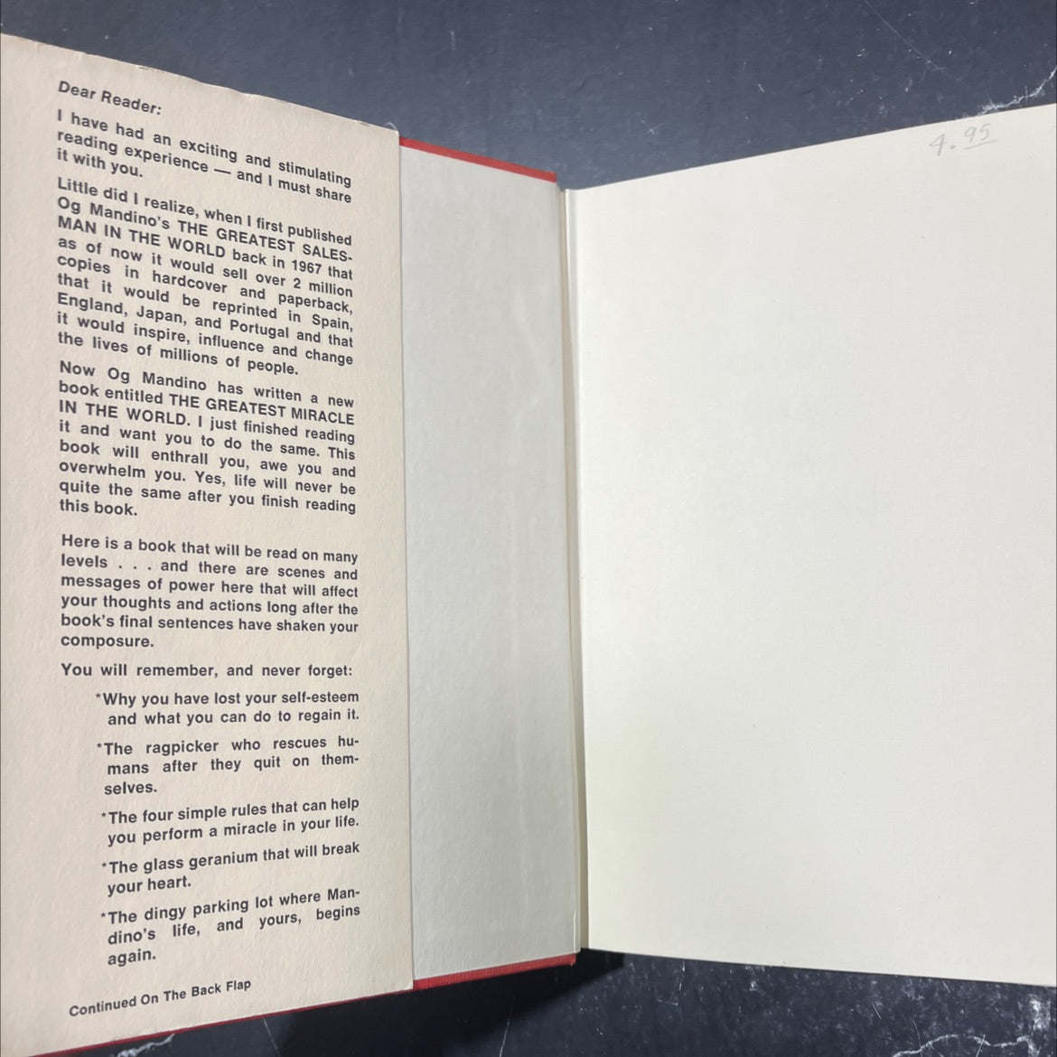 the greatest miracle in the world book, by og mandino, 1975 Hardcover image 4