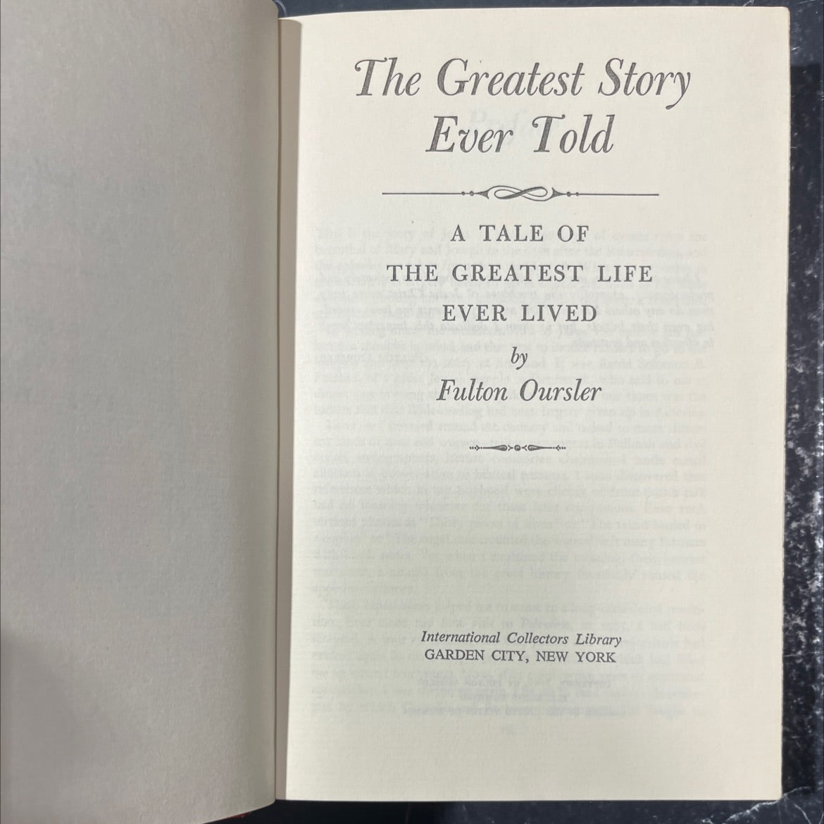 the greatest story ever told a tale of the greatest life ever lived book, by fulton oursler, 1949 Hardcover image 2