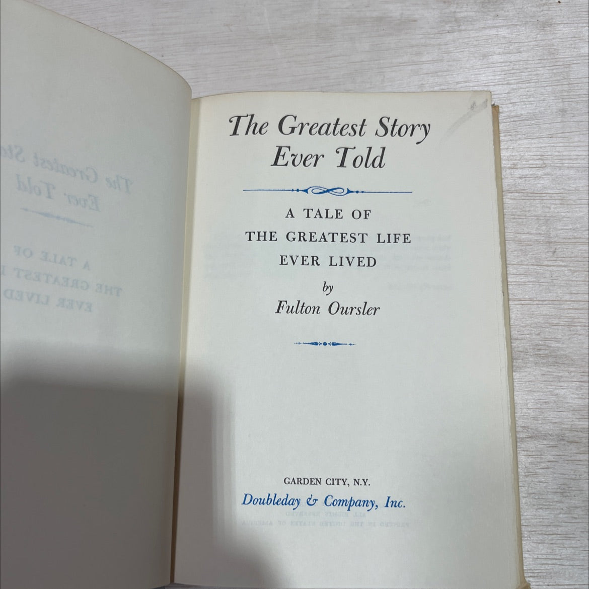 the greatest story ever told a tale of the greatest life ever lived book, by Fulton Oursler, 1949 Hardcover image 2