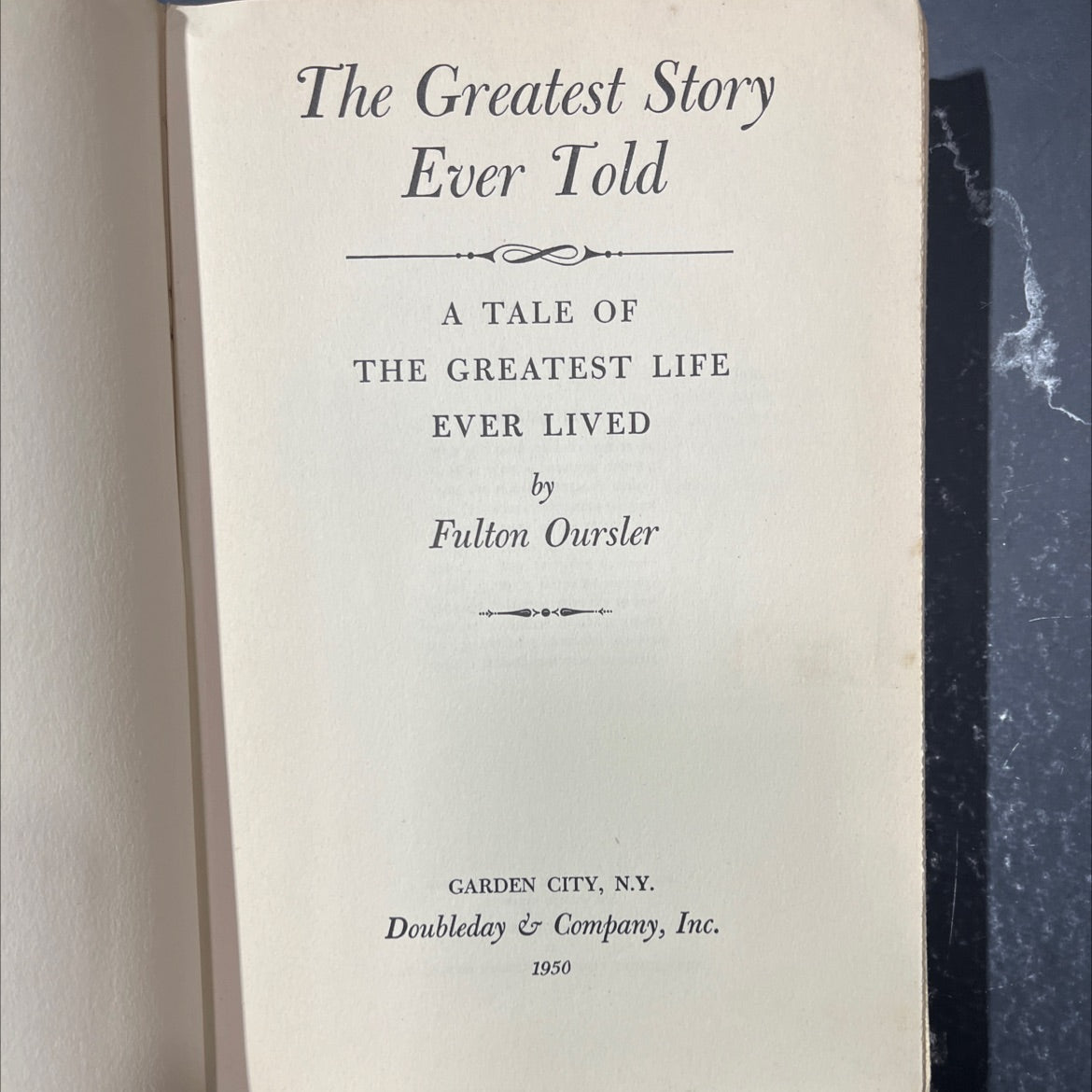 the greatest story ever told a tale of the greatest life ever lived book, by fulton oursler, 1950 Hardcover image 2