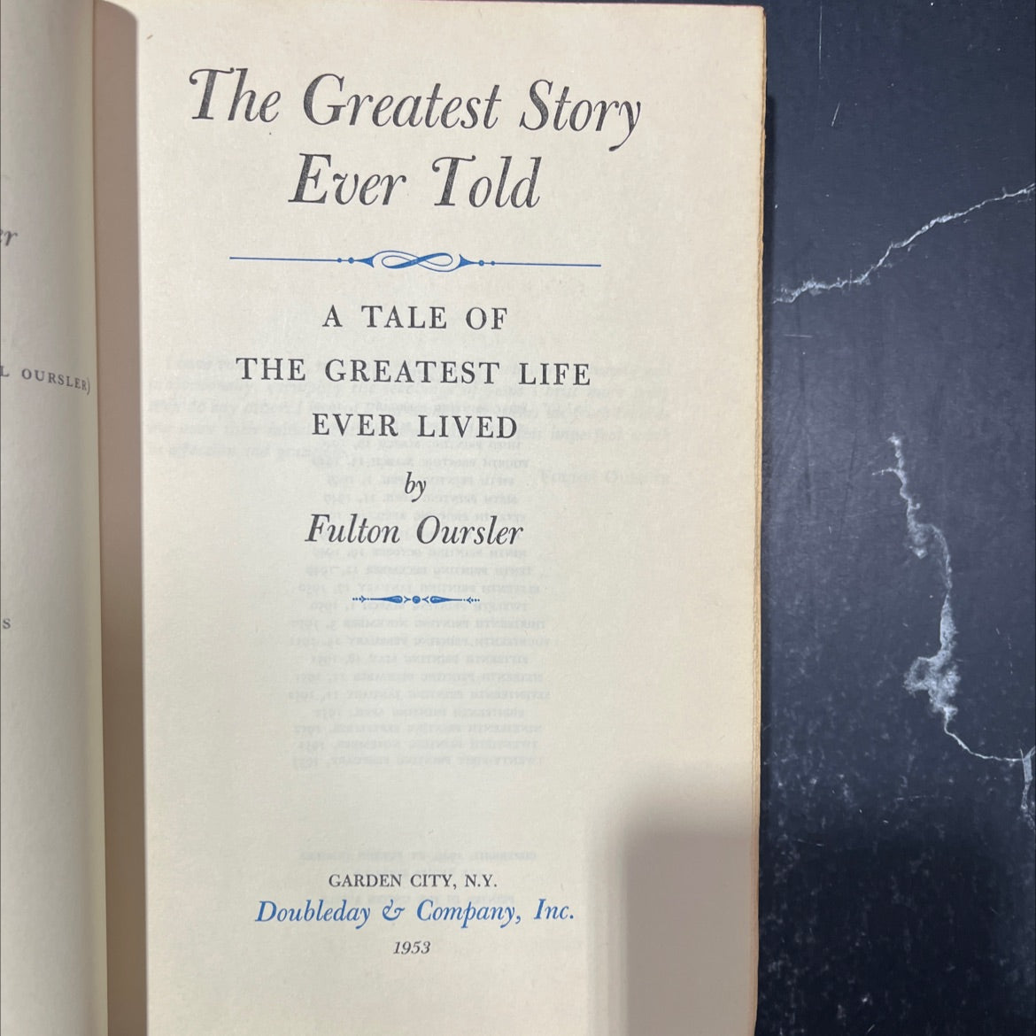 the greatest story ever told a tale of the greatest life ever lived book, by Fulton Oursler, 1953 Hardcover image 2
