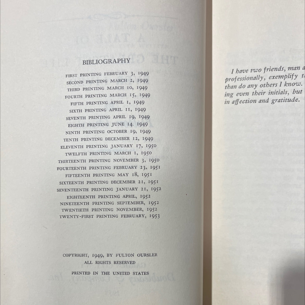 the greatest story ever told a tale of the greatest life ever lived book, by Fulton Oursler, 1953 Hardcover image 3