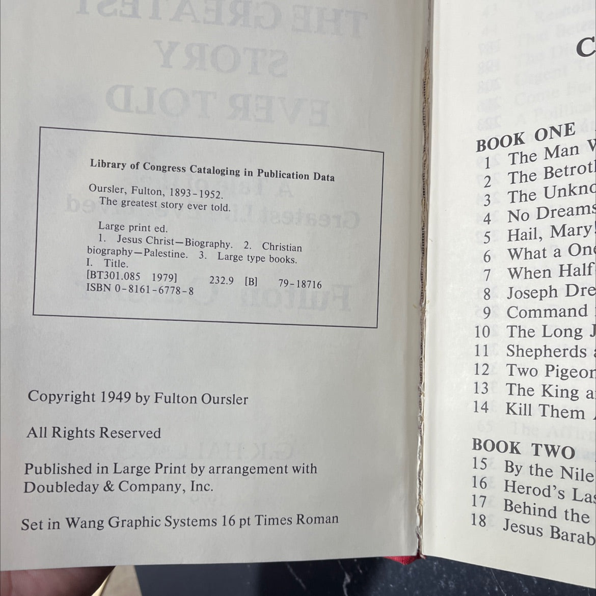 the greatest story ever told book, by Fulton Oursler, 1979 Hardcover image 3