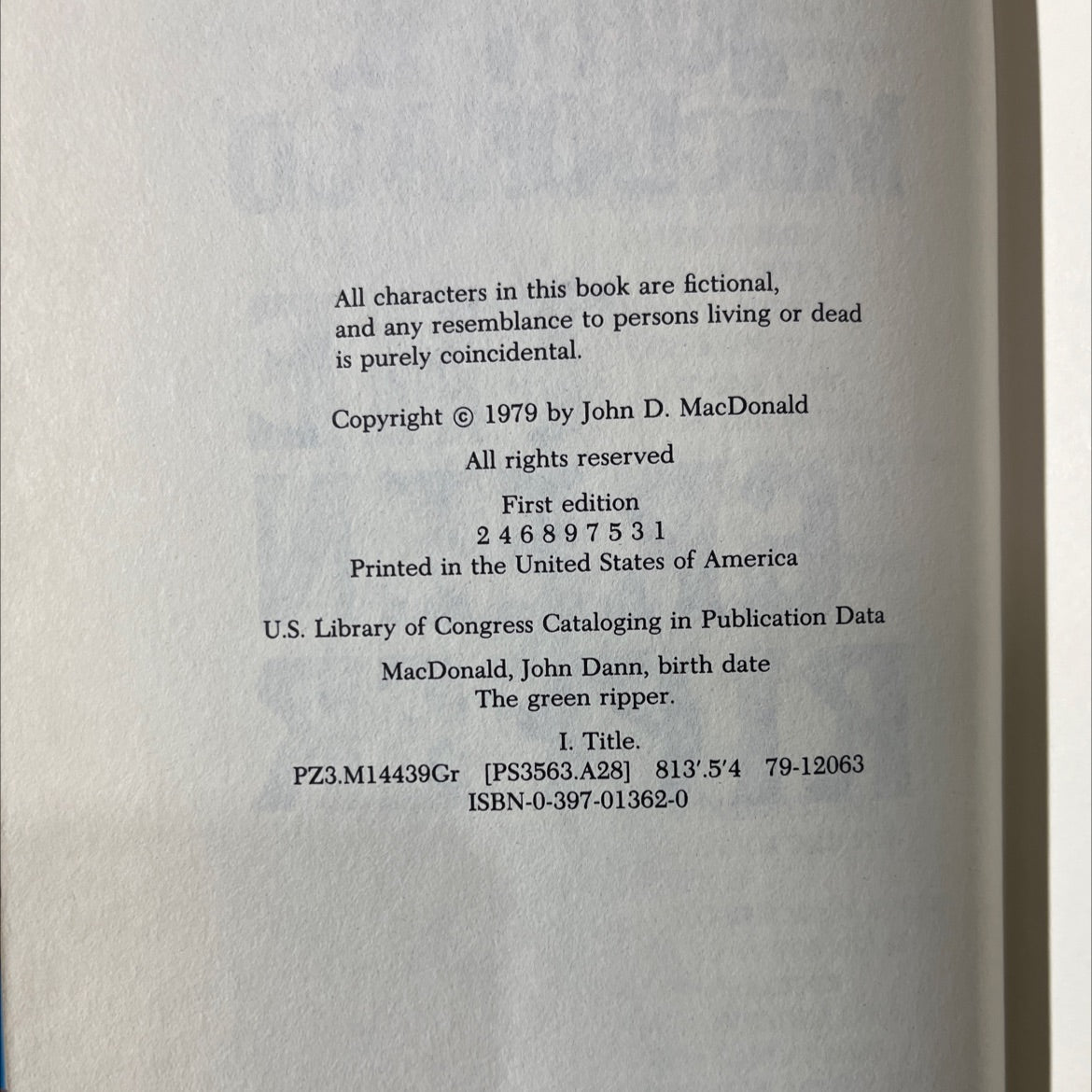 the green ripper book, by john d. macdonald, 1979 Hardcover image 3