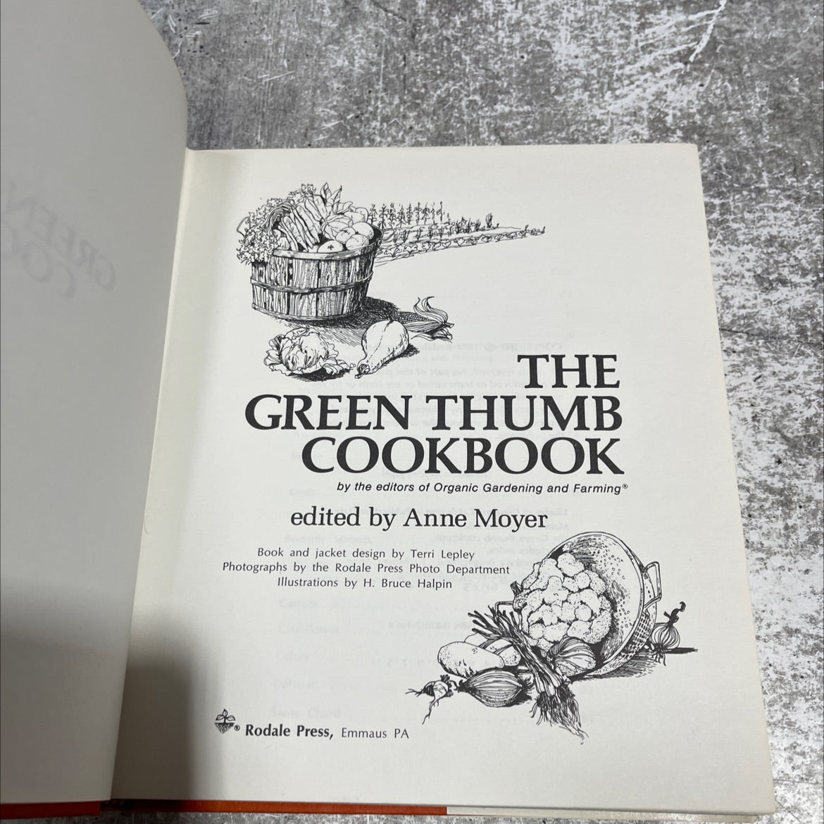 the green thumb cookbook book, by Anne Moyer, 1977 Hardcover image 2