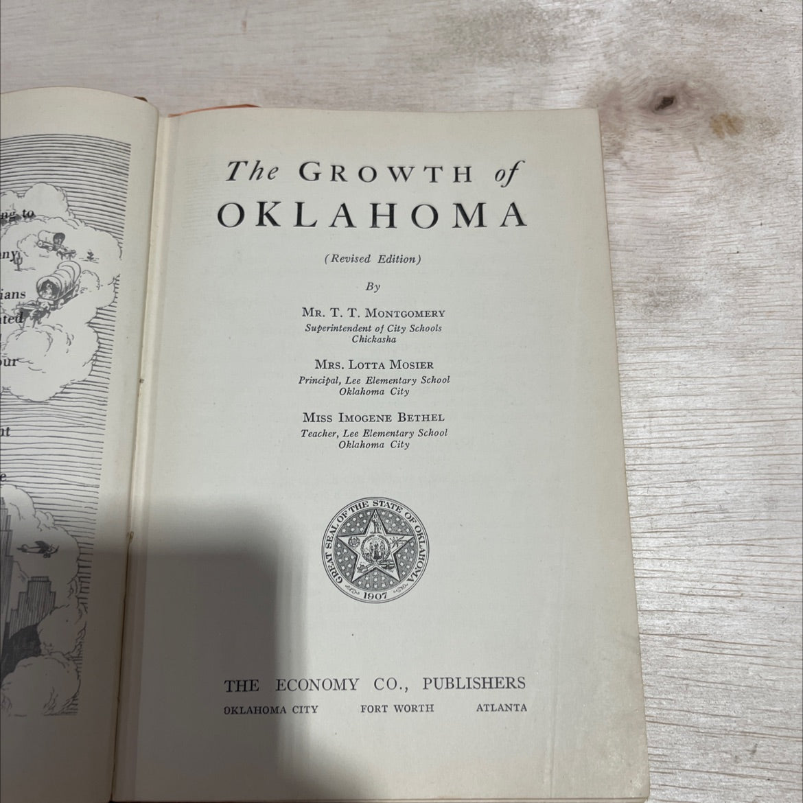 the growth of oklahoma book, by mr. t. t. montgomery, mrs. lotta mosier, miss imogene bethel, 1935 Hardcover image 2