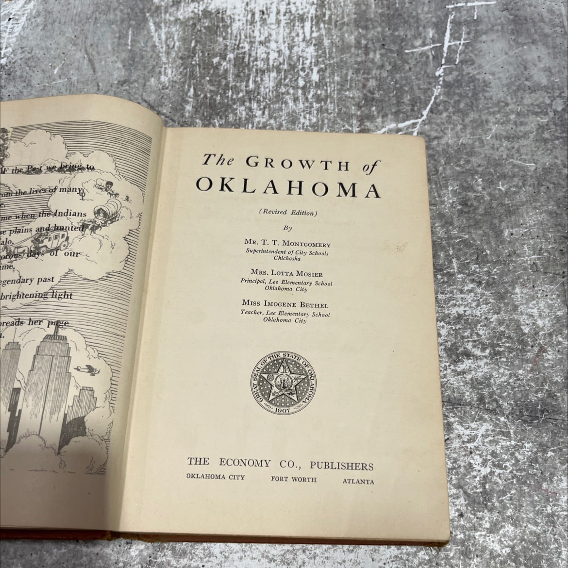 the growth of oklahoma book, by mr. t. t. montgomery, mrs. lotta mosier, miss imogene bethel, 1935 Hardcover image 2