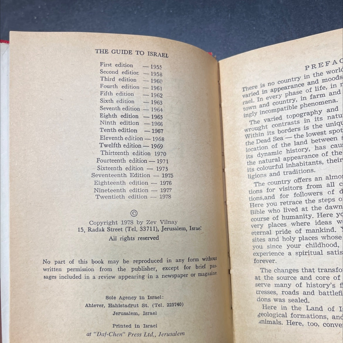 the guide to israel book, by zev vilnay, 1978 Hardcover image 3